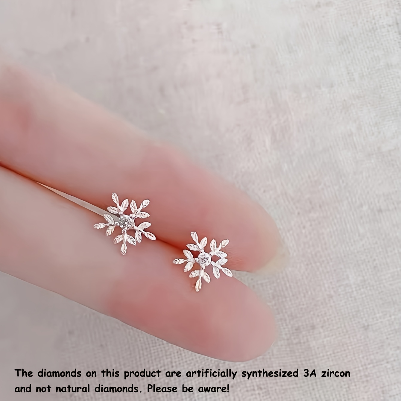 Fresh Snow Ear Studs Easy Petite Temperament Ear Studs Small Ear Studs Women's Synthetic 3a Grade Zirconia/non-natural Ear Studs