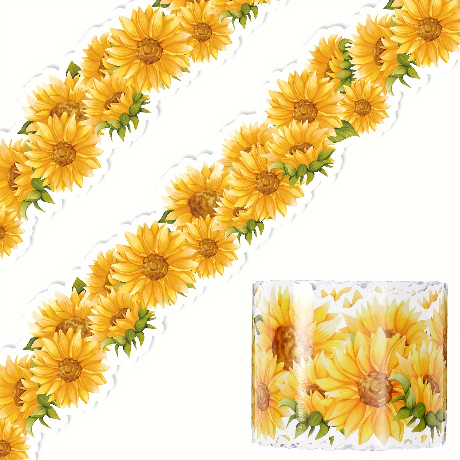 

49ft Sunflower Border Trim Roll - Springtime Floral Decor For Classroom, Office Chalkboard & Party Walls
