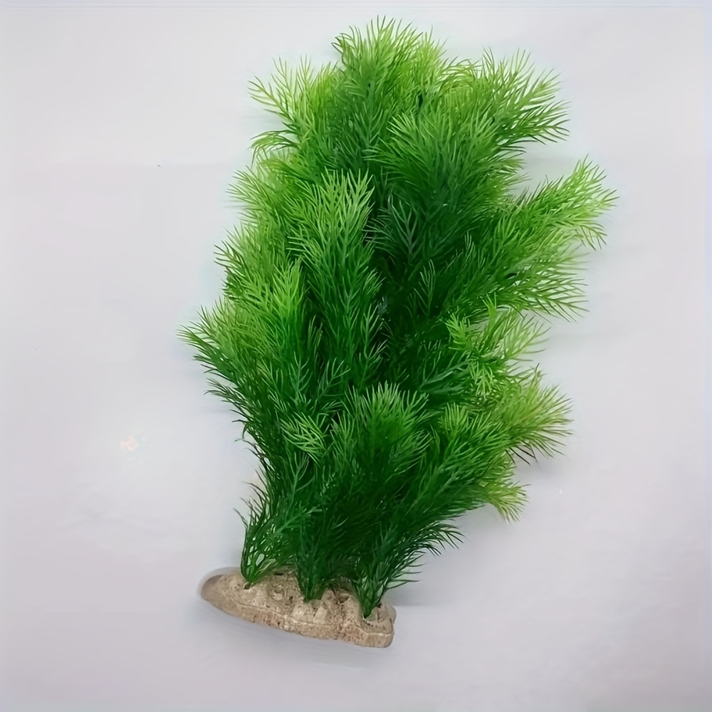 Image of Green Artificial Large Vanilla Plant, 26cm Tall Aquarium Supplies Simulated Plastic Plant, Suitable For Natural Decoration In Freshwater And Saltwater Fish Tanks
