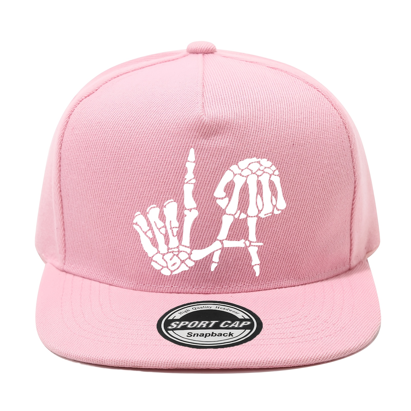 TEMU 1pc Of Cap Featuring A Skull Gesture Print, Perfect For Hip-hop Style, Y2k Street Fashion, Outdoor Sports, And Baseball. It Has A Flat Brim, Is