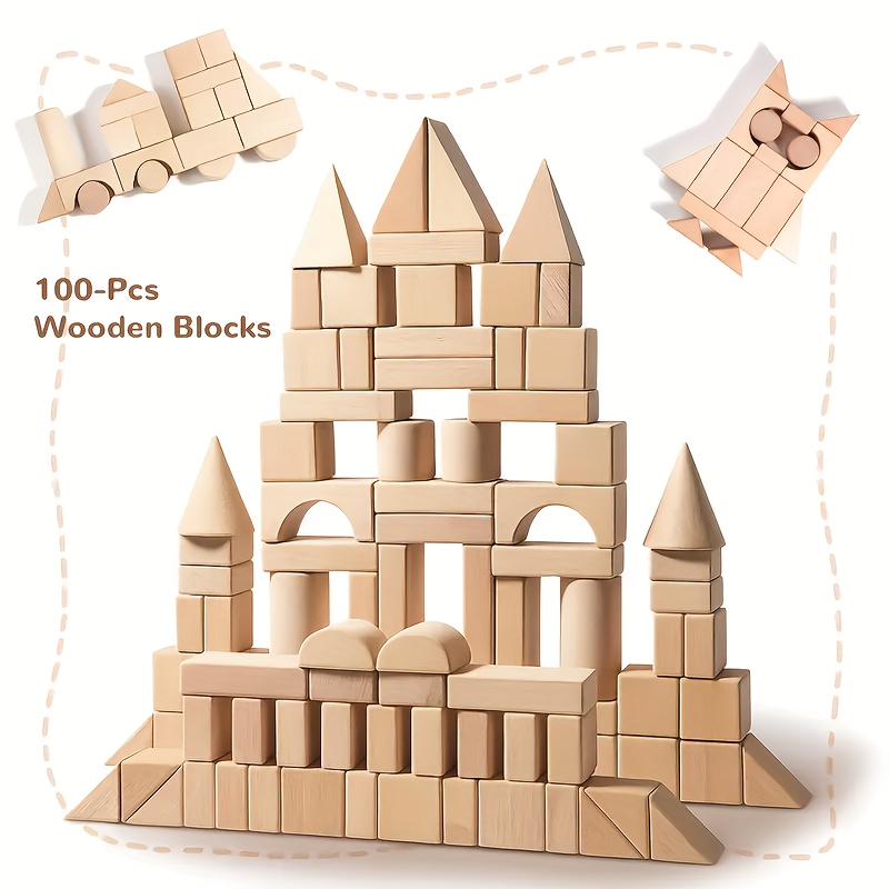 building blocks wood sold on Temu United States