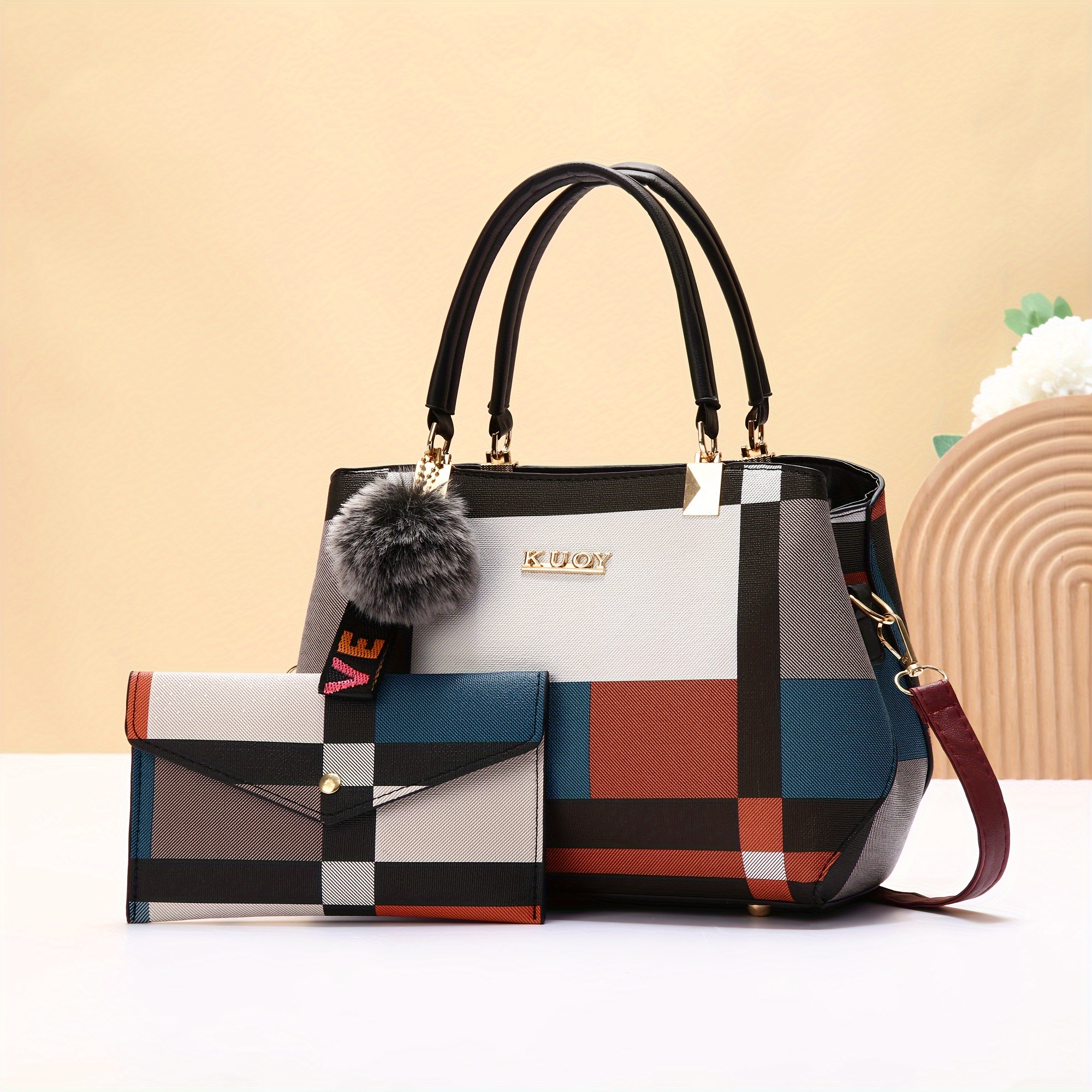 

Valentine's Day Women's Bag 2024 Large Bag Single Shoulder Crossbody Bag Women's Multi-set Suit Business Bag Handbag Women's Letter Tote Bag