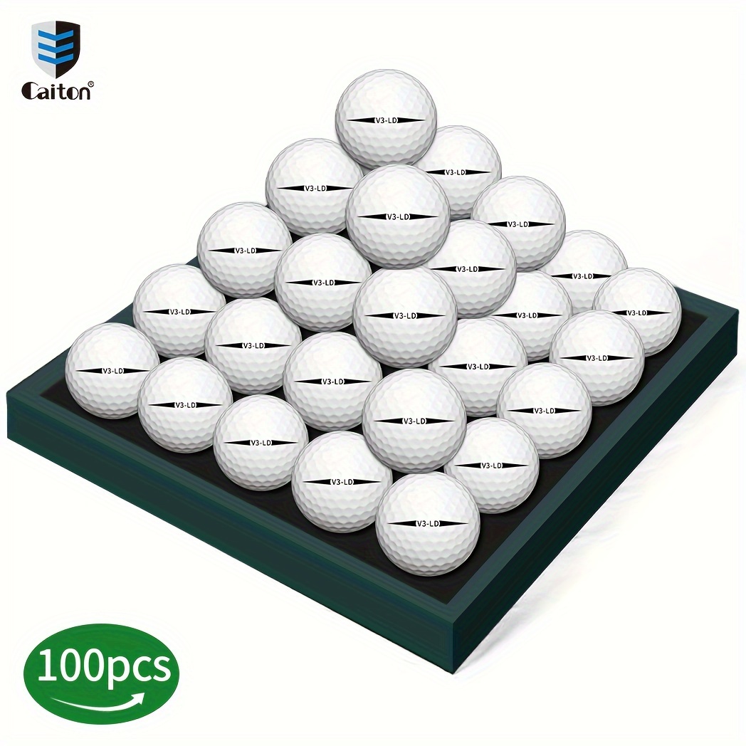 TEMU Caiton 100pcs Premium Golf Balls - High-performance Material, Distance & Precision Control, Durable & Long-lasting With Aerodynamic For Flight -