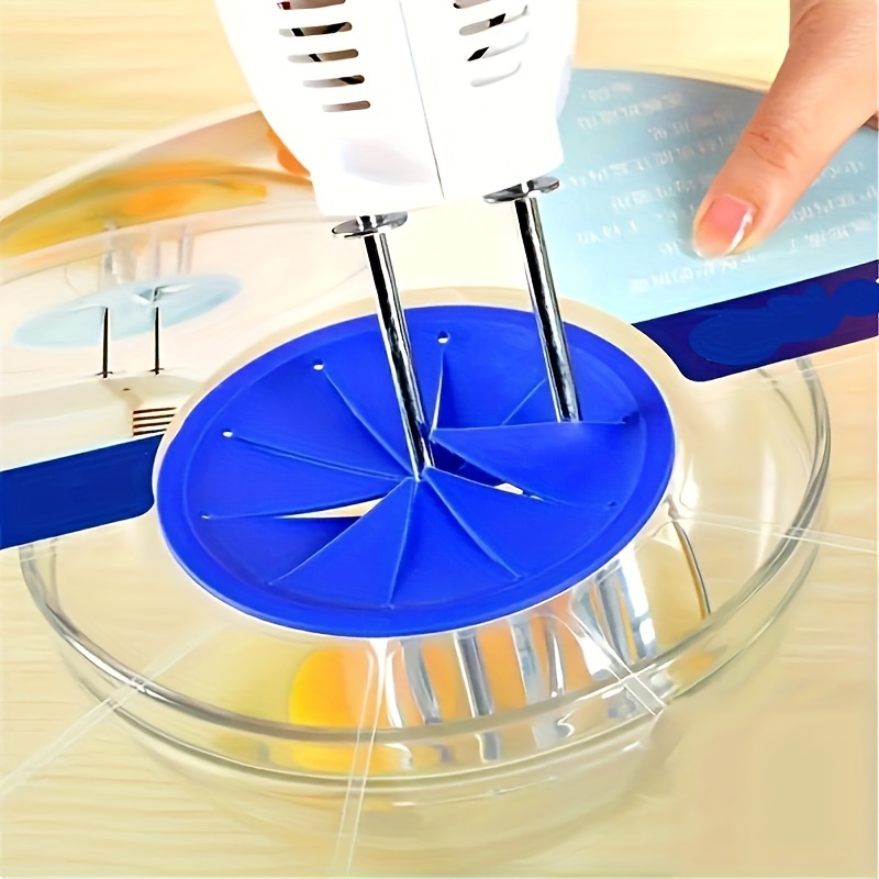 

1pc, 30cm Diameter, Silicone & Plastic Mixing Bowl Cover, Anti-splatter Whisk Beater Protector, Kitchen Food Storage & Organization, Food-safe