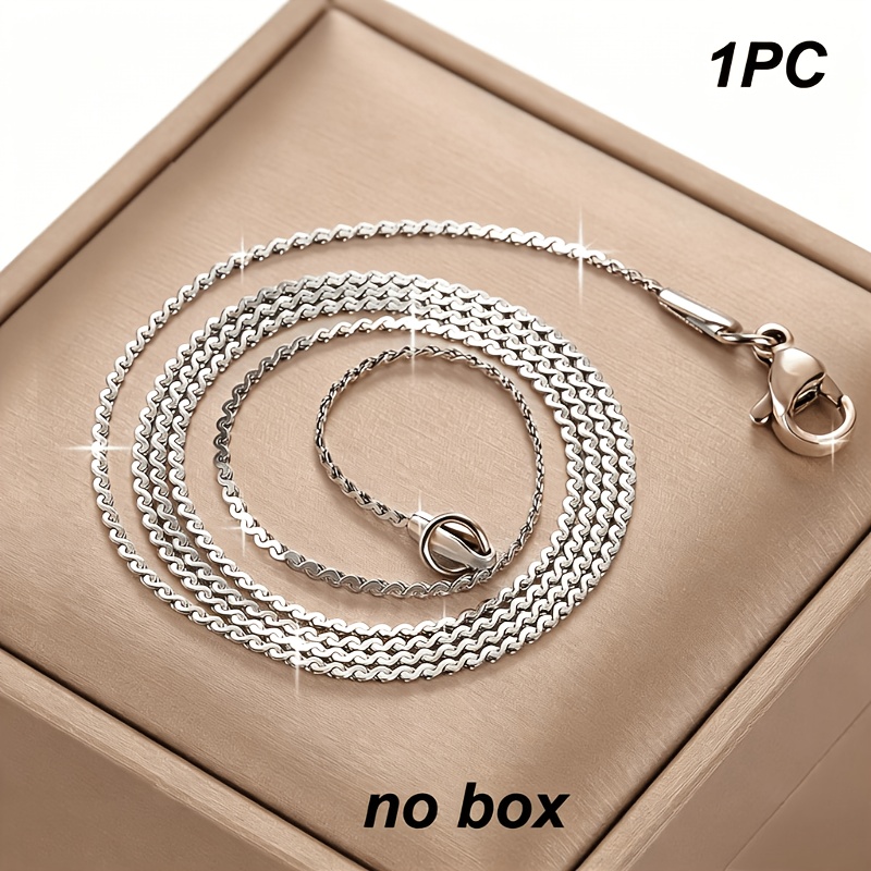 Women's Elegant Flat S-Chain Thin Necklace, Perfect for Layering