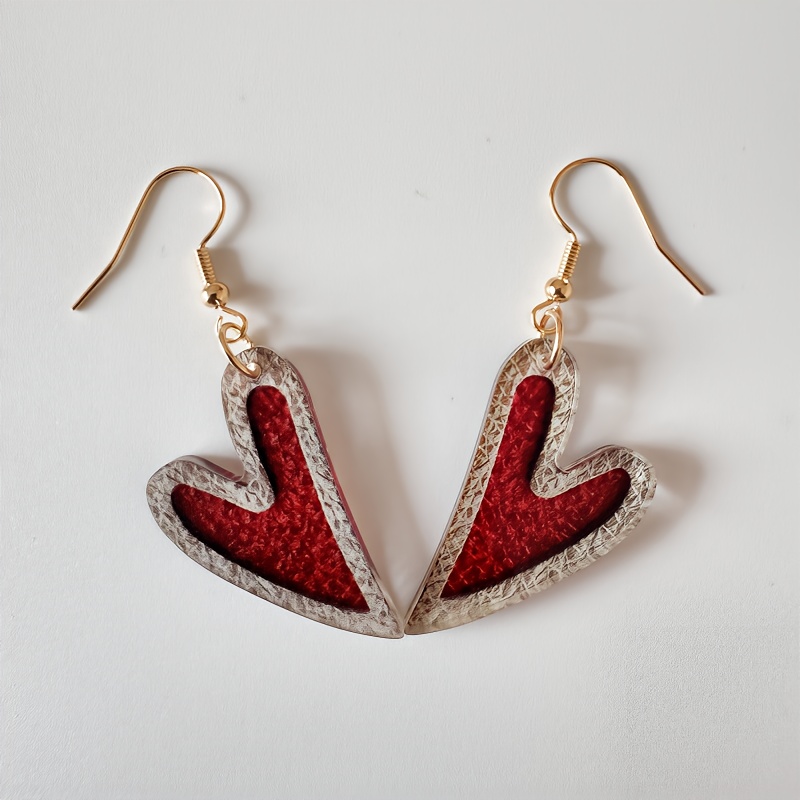 

Valentine's Day Heart Acrylic Earrings, Sexy Y2k Style, Romantic Elegant Pendant, Iron Ear Needle, Festival Celebration & Winter Vacation Accessory