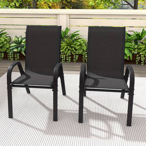 stackable patio dining set for 8 breathable outdoor dining set aluminum patio stackable patio chairs set all weather outdoor patio dining set for backyard deck porch black chairs only