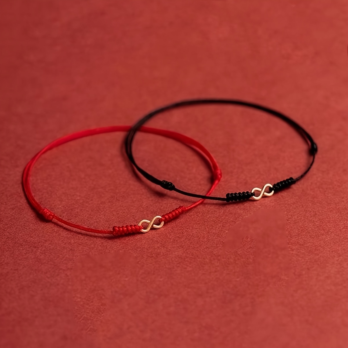 

1pc Lucky Red/black Rope Bracelet For Couples, Relationship Friendship Gift, For Women Men Jewelry Gift