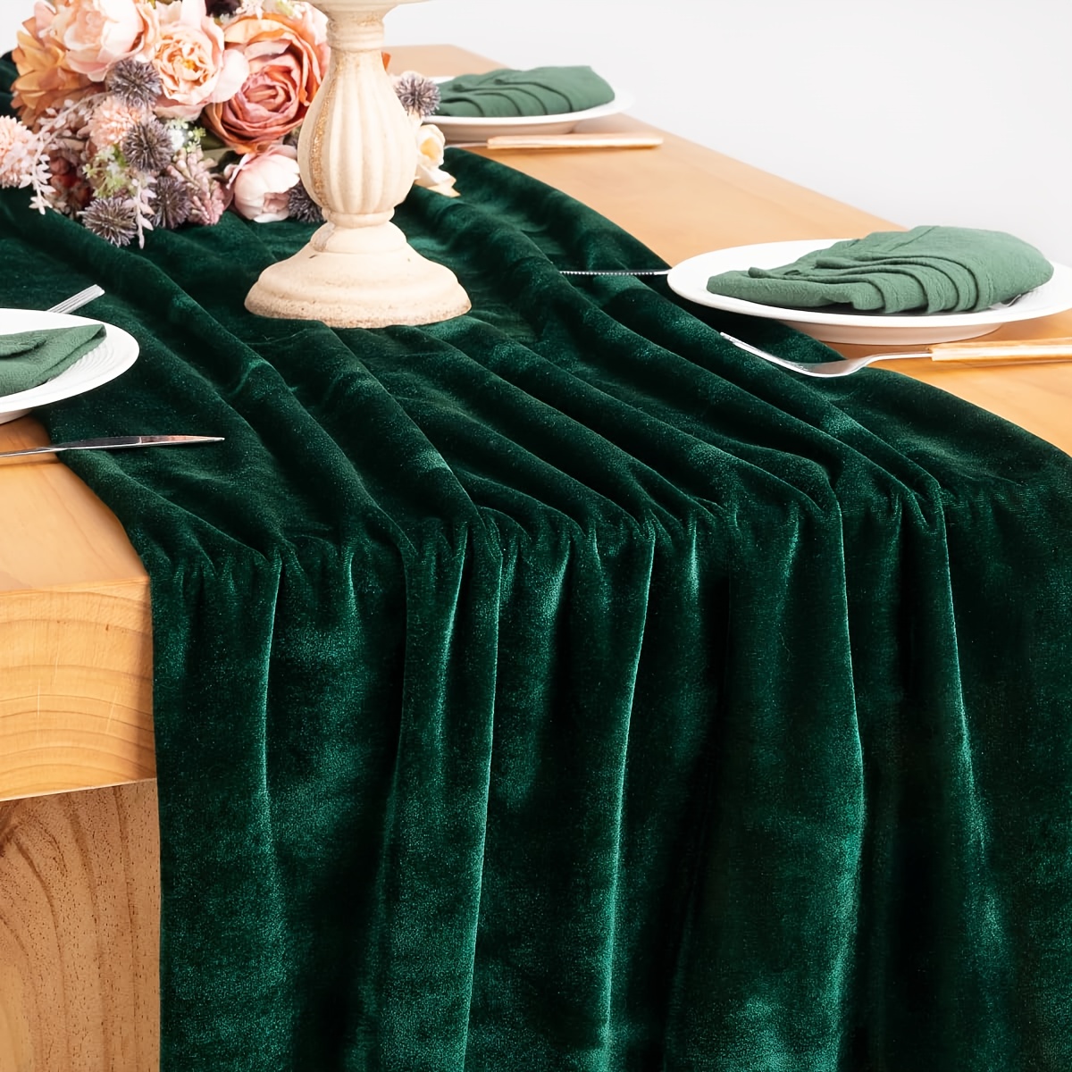 

Luxurious 10ft Velvet Table Runner - Soft, Wrinkle-resistant Fabric For Weddings, Christmas, Halloween & More - Decor, 20x120 Inches