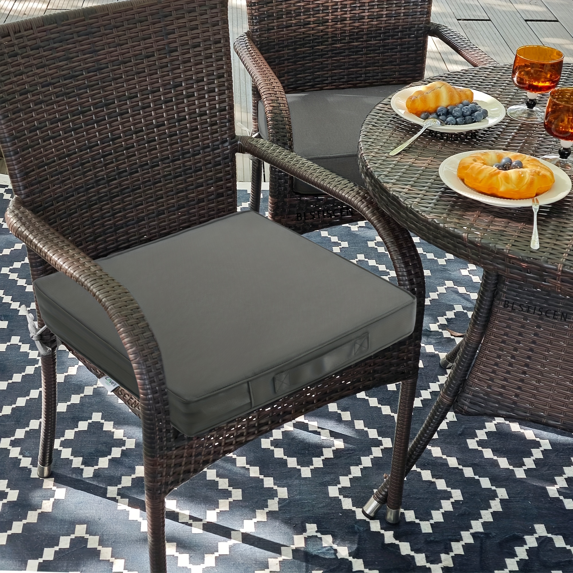 Chair Pads Patio Cushion 20 X 20 22 X 20 Double Self-Welt Seat