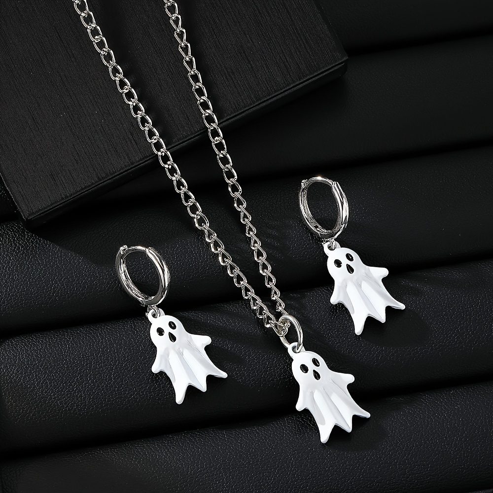 TEMU A Stylish And Creative Halloween Necklace And Earring Set, Perfect As A Gift For . Halloween Earrings And Necklace