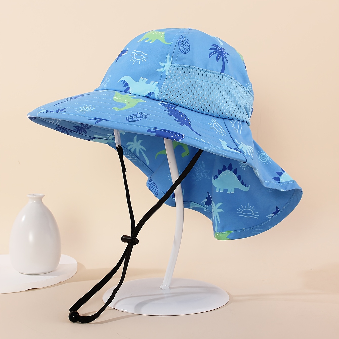 Image of 1 Boys' Cartoon Print Shawl Fisherman Hat, Outdoor Breathable Sun Hat, Suitable For Spring/summer Vacations And Travel