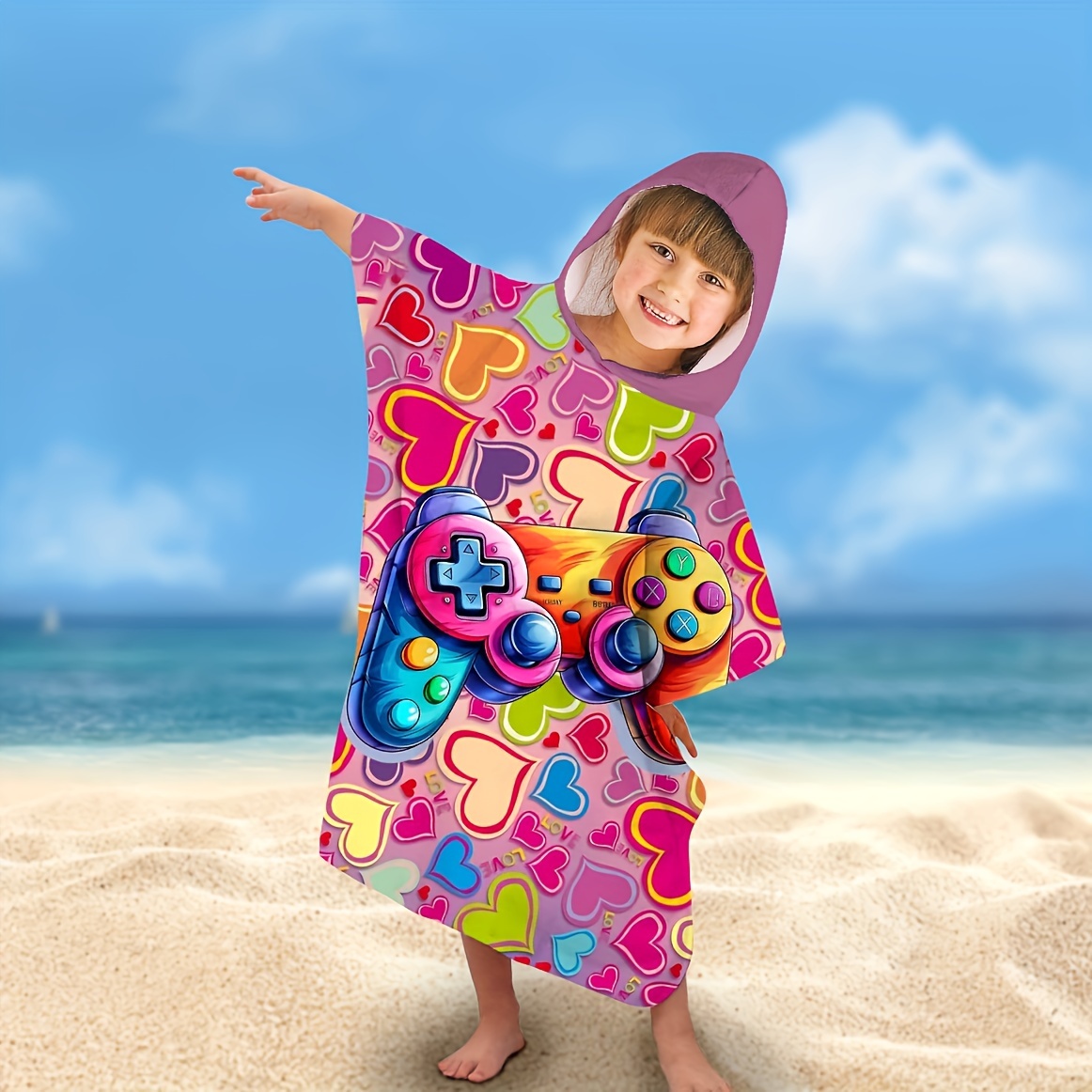 1pc hooded beach poncho towel quick dry microfiber absorbent