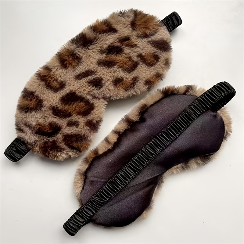 

1pc Sexy Leopard Print Plush Eye Mask, Adjustment Band, Soft, Blocks Light, Comfortable, , Suitable For Lunch , , Travel, Yoga, Etc., Thanksgiving, Valentine's Day Gift For