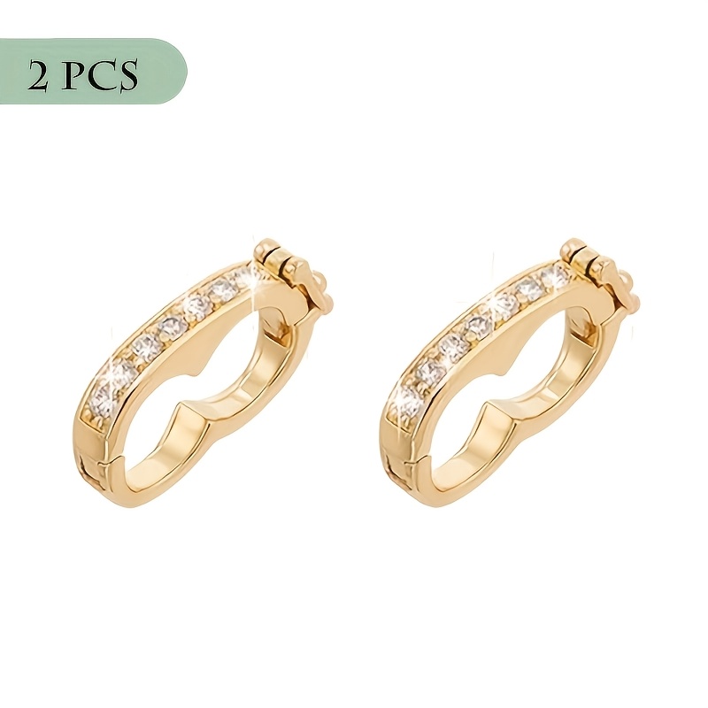 Image of 2pcs Necklace Shortening Clasp With Pearl- Connector, Suitable For Jewelry Making, Inlaid Jewelry Clasp, For Pendant Connection And Chain Fixation