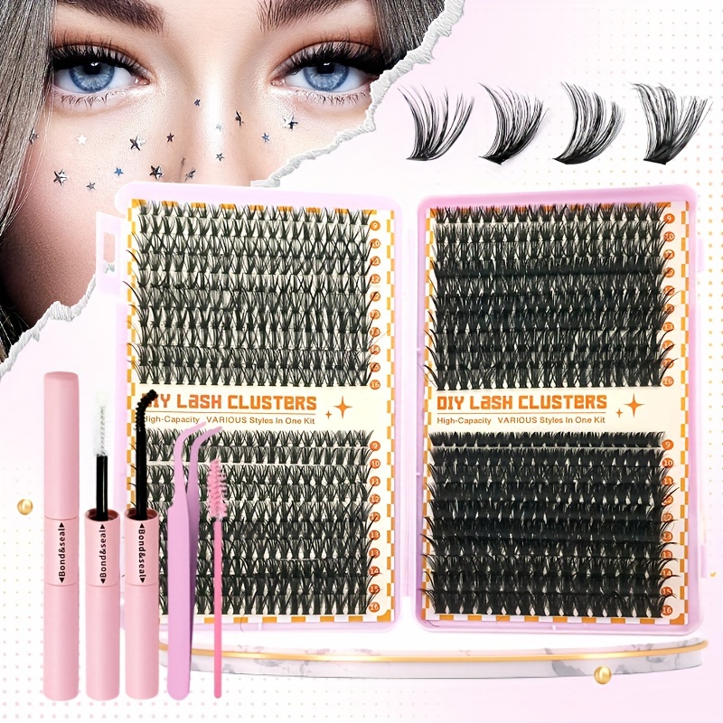 

-capacity False Eyelash Extension Kit 30d40d60d80d Mixed False Eyelash Natural, Look For & Holidays Lash With 2 In 1 And Seal, Tweezers & Brush D 9-16mm Mixed Lashes For Diy At Home