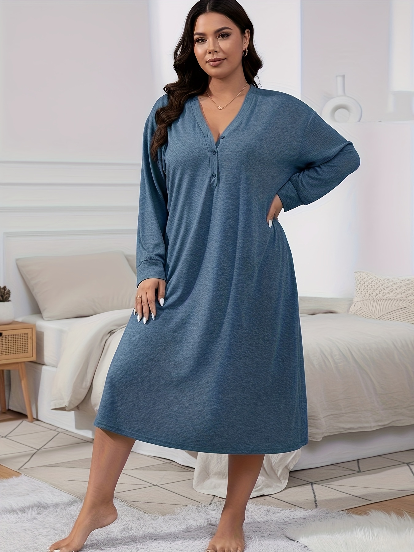 Women's 100% Cotton Sleeveless Nightgown - Comfy Sleep Dress With Lace Collar (Royal Blue, Large)