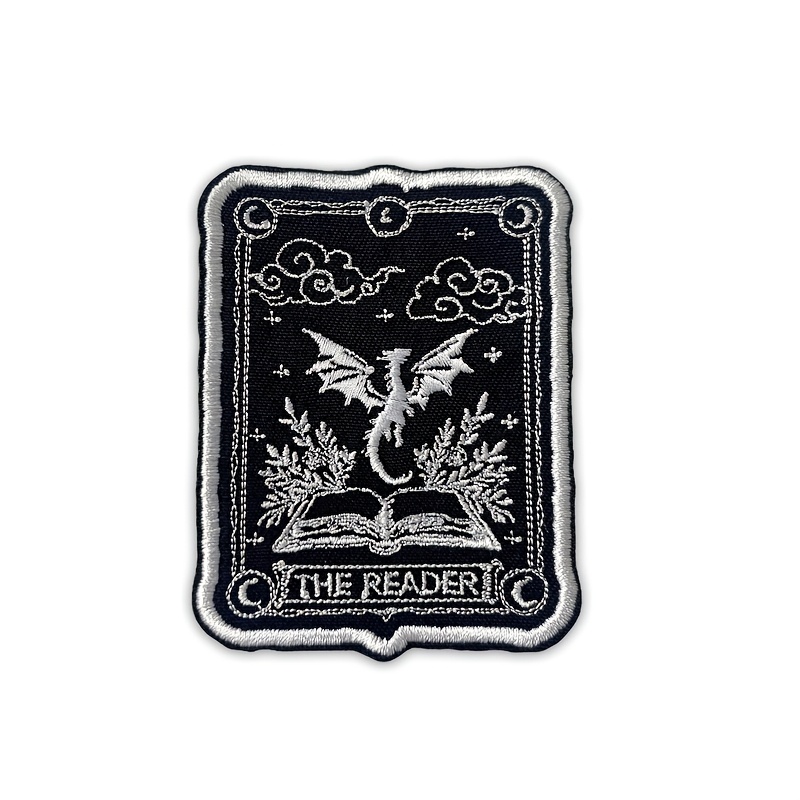 TEMU 1pc Reader Morale Embroidered Badge, Fun Fantasy Creature Embroidered Iron-on Patch, Suitable For Book Lovers, Used For Backpacks, Vests, Hats,