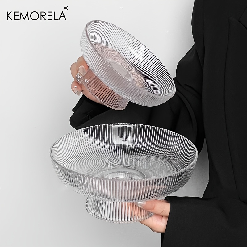 

Kemorela Elegant Glass Fruit Bowl - Large Capacity, Vertical For Cakes & Snacks, Restaurants & Banquets