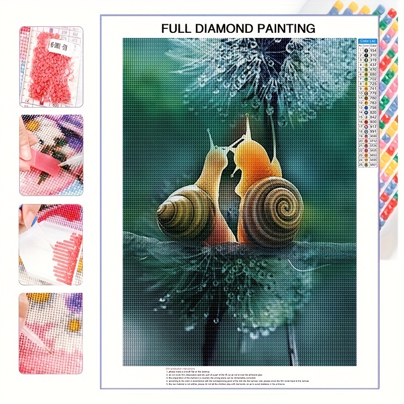 

5d Diy Diamond Painting For Adults And Beginners Frameless Snail Pattern Diamond Painting For Living Room Bedroom Decoration 30*40cm