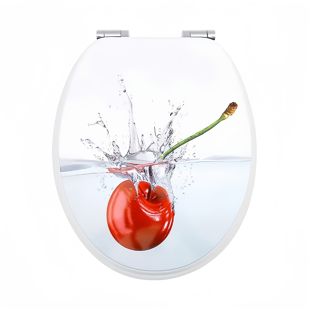 Image of Printed Toilet Seat - Mdf Toilet Seat | Soft Close, Metal Hinges, , Easy To Clean, 43.5**5 Cm, , Round Shape, European Regulations