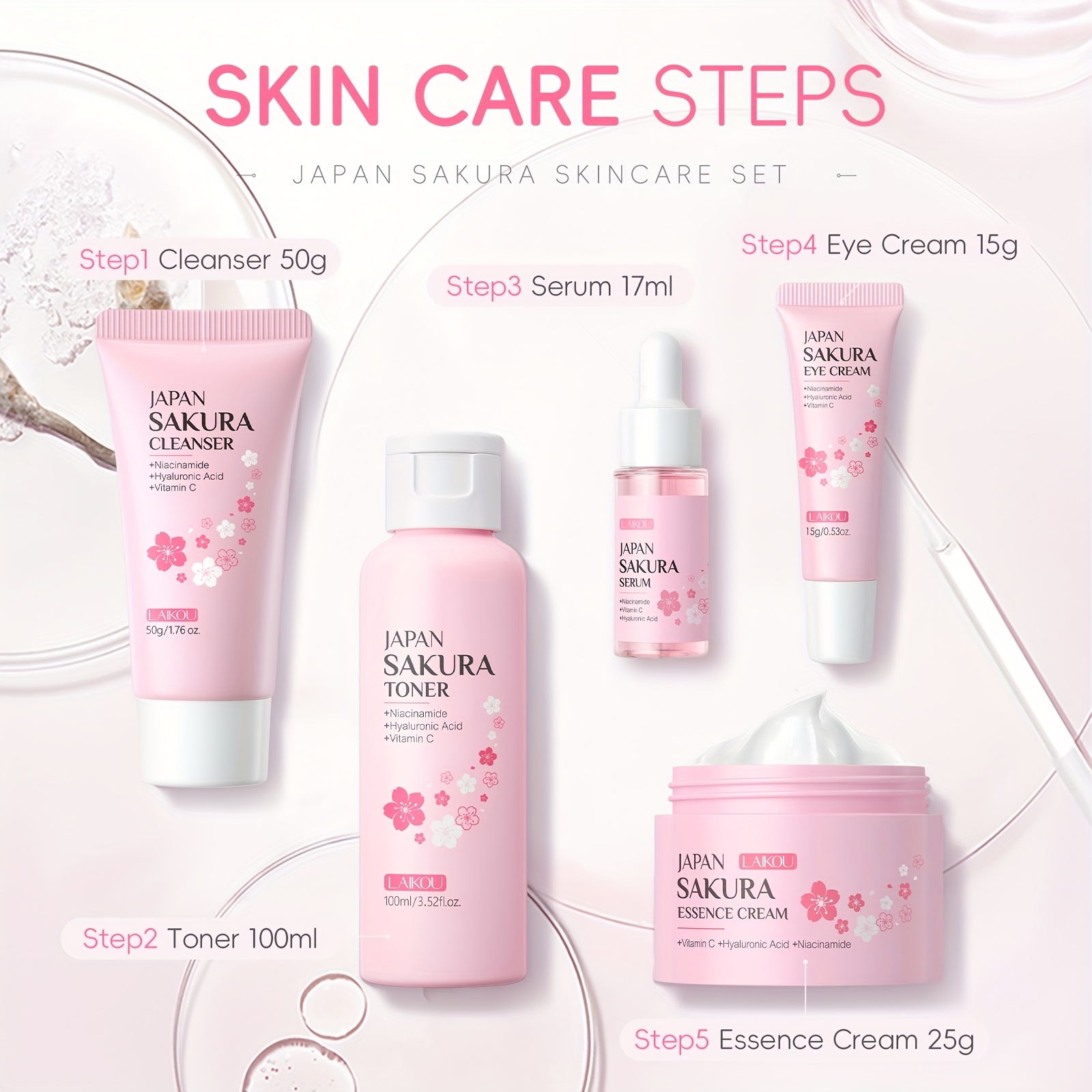 Sakura Coffret 5 pièces – 20 masques visage hydratants