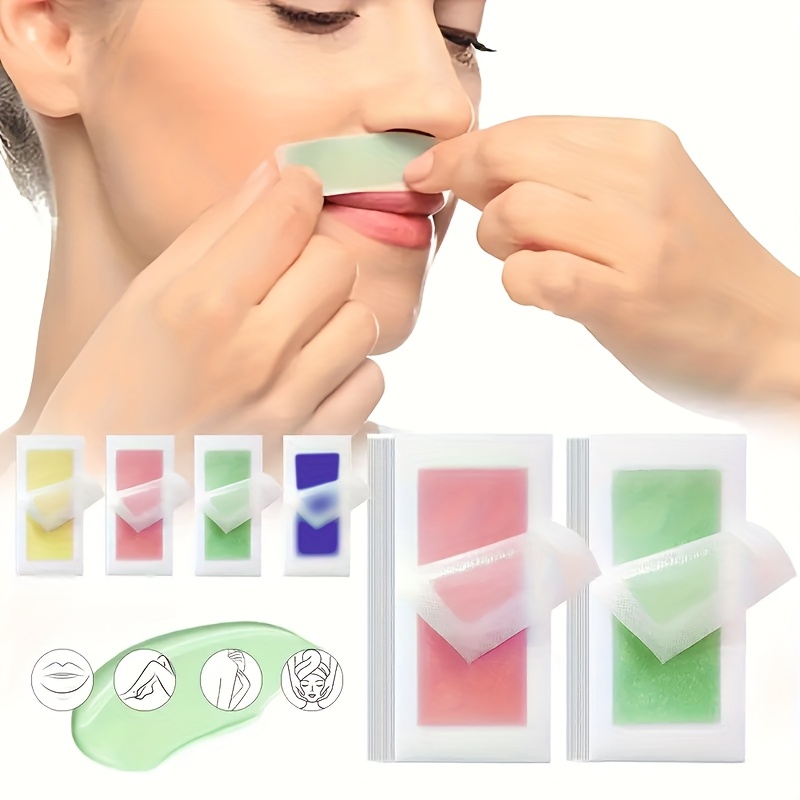   10 sheets 20 pieces   wax strips aloe   lavender scented   removal portable travel size quick hair removal hair removal for face eyebrows lips underarms hypoallergenic gentle formula full body