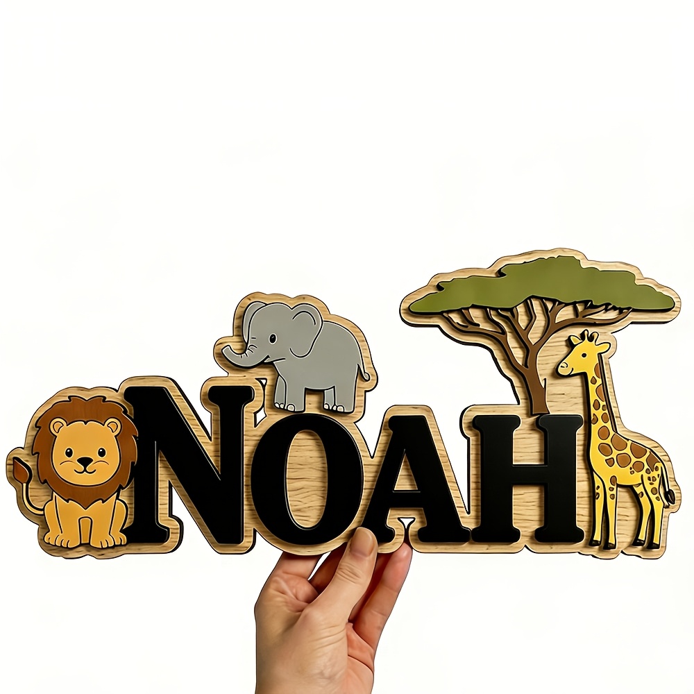 Custom Noah's Ark Jungle Themed Wooden Wall Decor