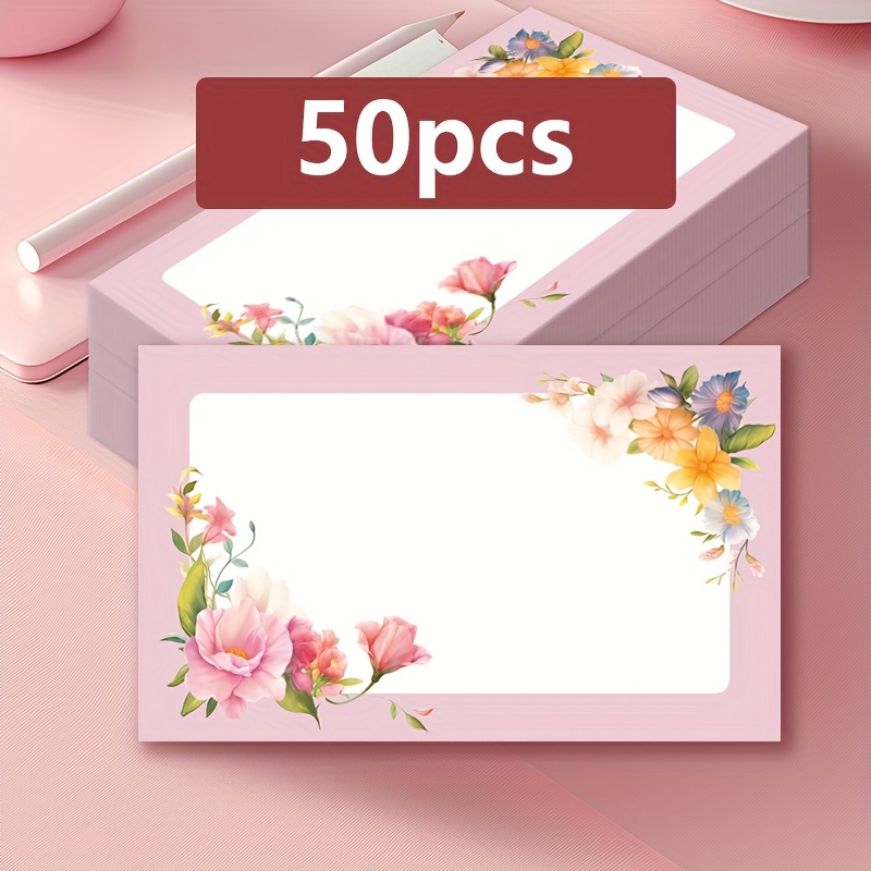 TEMU 25/50 Floral Cards, Blank Cards, Thank-you Cards, Greeting Cards, Note Cards, Writing And Mailing Cards, Small Business Supplies, Gift Cards,