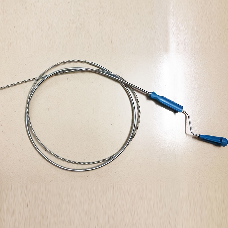 TEMU Outil de nettoyage et de débouchage de drains, 2 mètres (78,7 pouces) de nettoyeur de tuyaux à ressort, adapté aux éviers de cuisine de ou du
