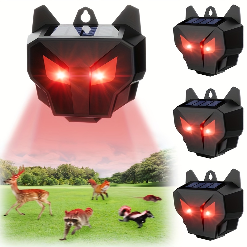 

2/4 Pcs Solar Powered Animal Repellent, Animal Deterrent Repellent With Lights Predator Deterrent Coyote, Raccoon, Fox, Skunk From Animal Model