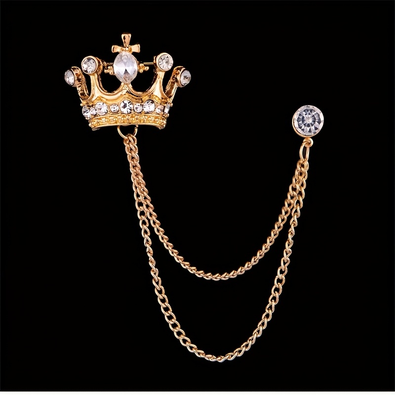 1pc   chain brooch studded with rhinestones suit pin accessory for weddings parties and formal occasions unique and exquisite gift
