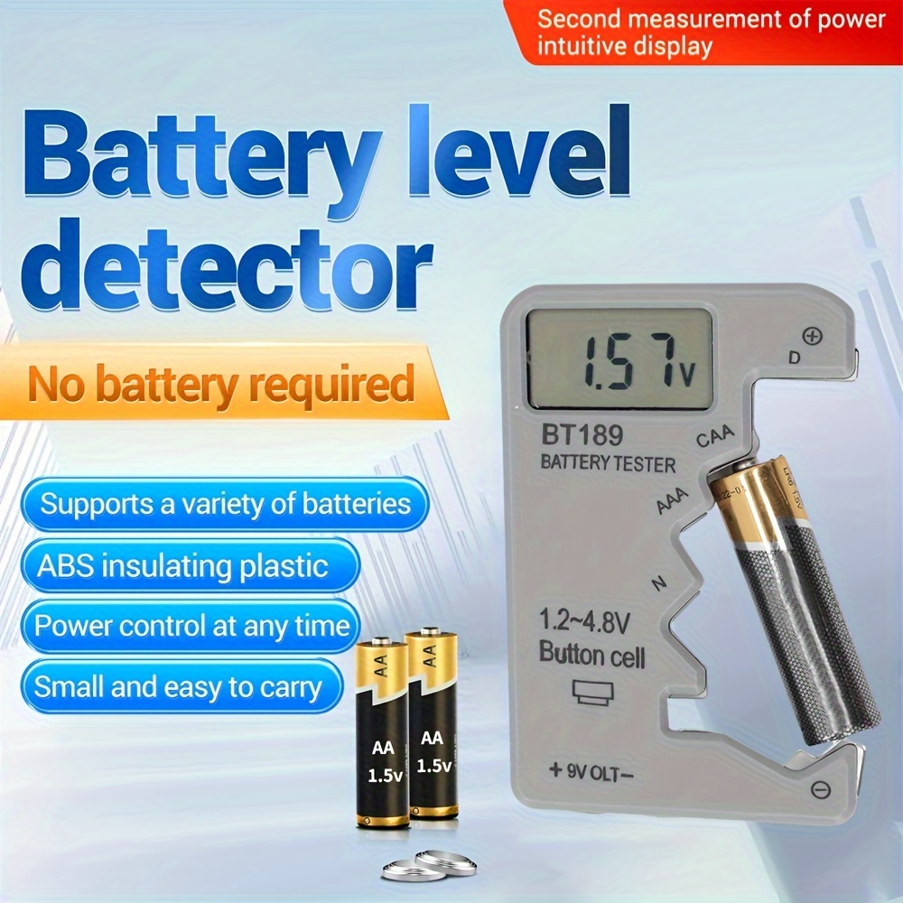 

Bt189 Digital Battery Tester Lcd Display Aa/aaa/9v/1.5v Button Cell Battery Capacity Check Detector Capacitance Diagnostic Tool