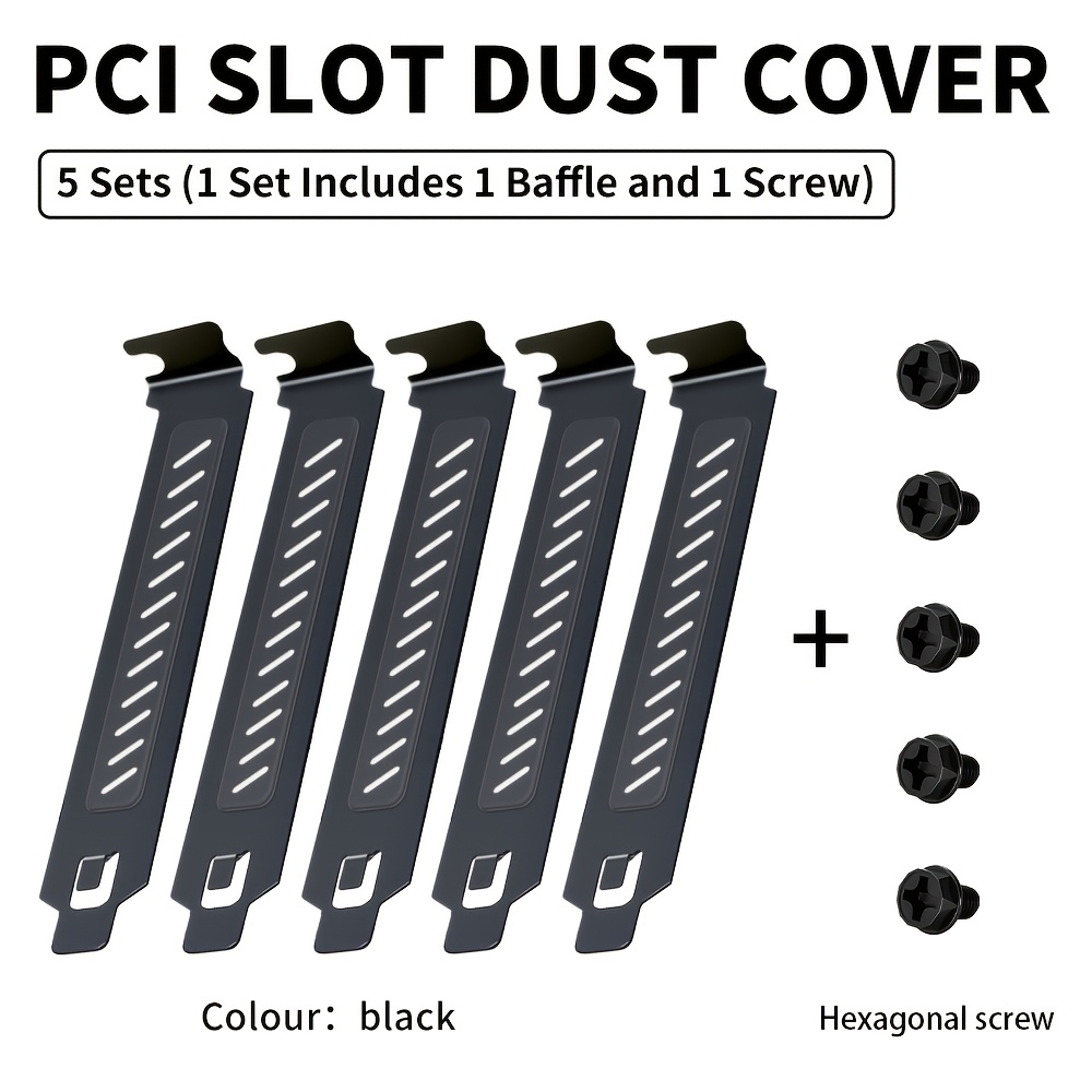 TEMU 3 lots/5 lots Cache-poussière à dissipation thermique pour emplacement PCI pleine hauteur, panneau universel pour boîtier d'ordinateur de bureau