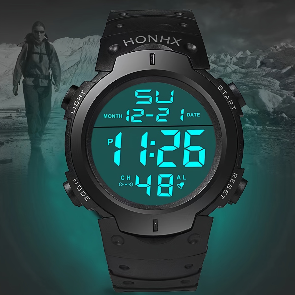 reloj deportivo estiloso y   para hombres y mujeres - pantalla digital con luz nocturna, cronómetro,  , horario 24 horas, a pilas - regalo   para  , gimnasio y actividades al aire libre | accesorio de moda   calidad
