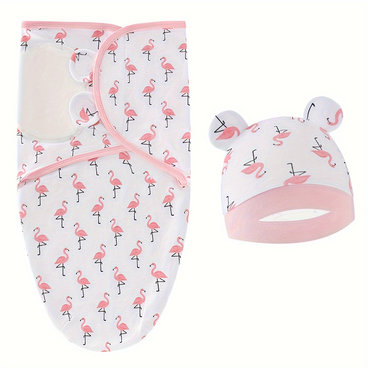 Image of 2pcs Soft Cotton Baby Set With Hat For Newborn Girls, 0-6 Months Suitable For Teens.