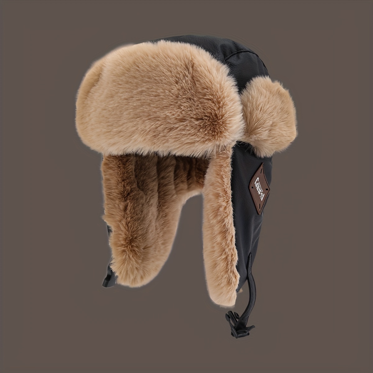 Bonnet Pilote d'Hiver Isolé pour Hommes avec Oreillettes - Bonnet Thermique Rempli de Cuir PU Chaud & Bordure en Fausse Fourrure, Bonnet pour Ski/Snowboard/Randonnée par Temps Froid - Cadeau de Noël Idéal pour les Activités en Plein Air (Style Élégant)