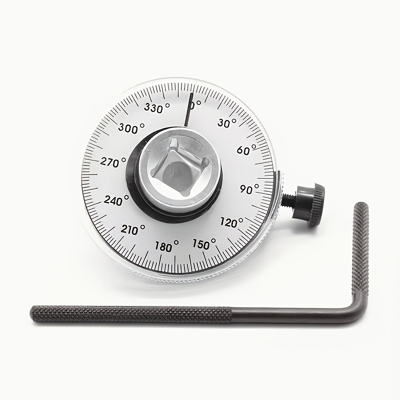 TEMU 1/2 Inch Drive Torque Angle Gauge, 360 Degree Protractor, Wrench Angle Measuring Tool With Locking Arm