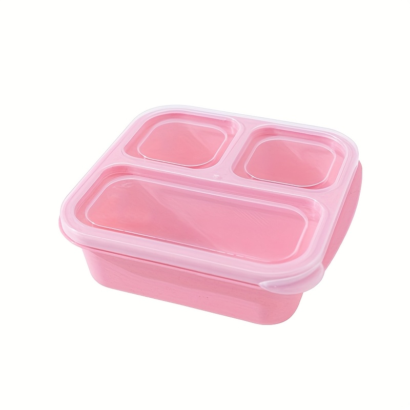 TEMU 1pc Snack Candy Nuts Fruit Storage Box, 3-compartment Snack Containers, Reusable Meal Prep Containers, Portable Lunch Boxes For Home And Office,