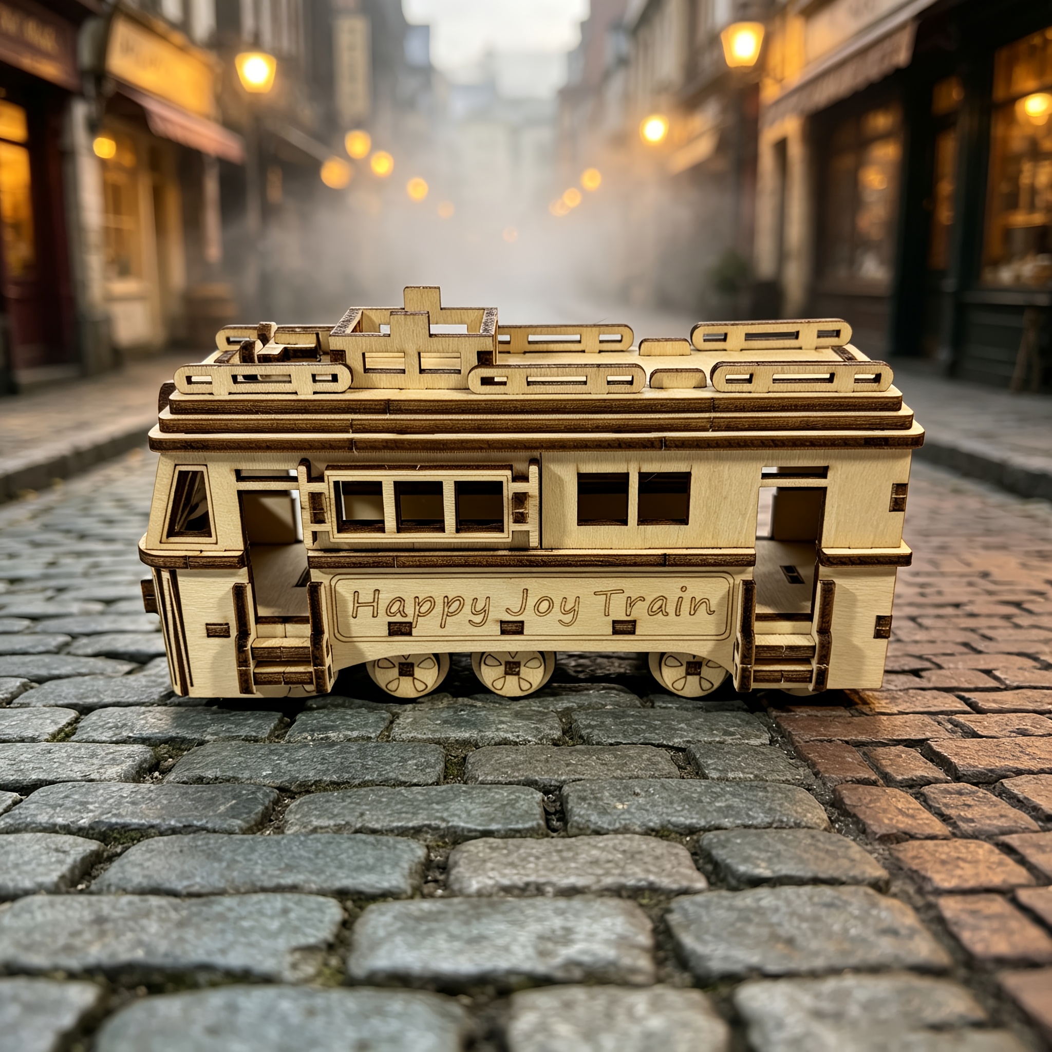3D Wooden Vintage Trolley Model Kit