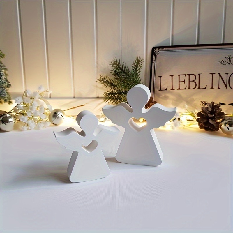 

2pcs Love Angel Scented Candle Making Plaster Decoration Silicone Mold Handicraft Gift Home Tabletop Decoration Mold