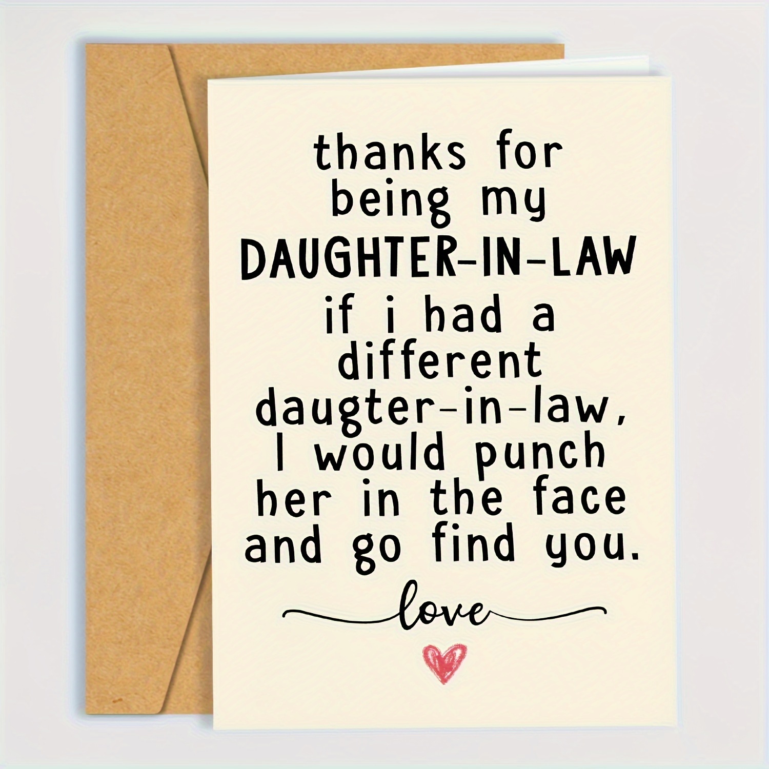 

1pc Personalized Cartoon Pattern Daughter-in-law Birthday Card - Humorous Thanks Greeting For Special Occasions - Unique Gratitude Gift For Daughter