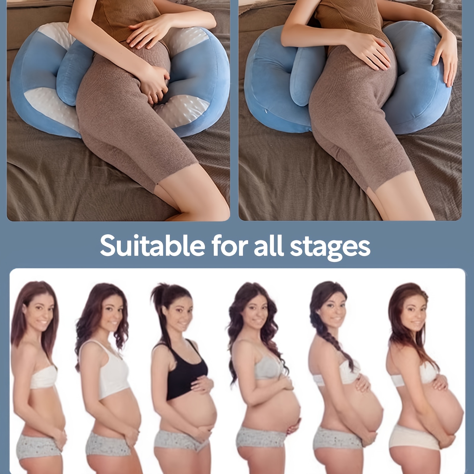 1pc   u shaped maternity pillow adjustable lightweight polyester fiber medium soft back support portable flexible essential pregnancy   accessory details 2