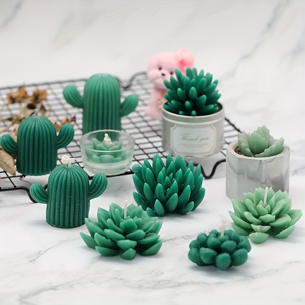 10pcs silicone mold set diy candle making succulent cactus - Temu