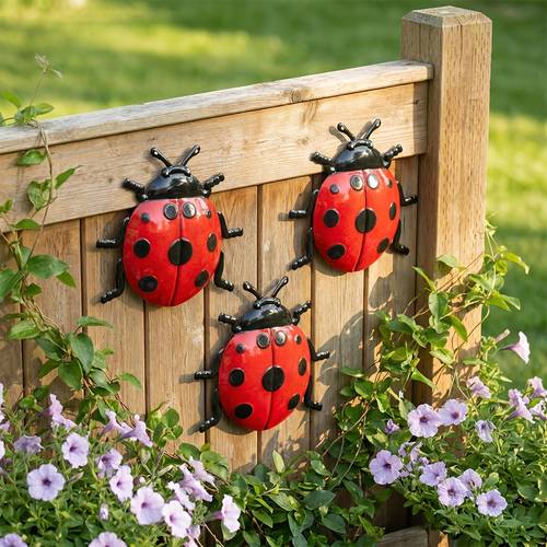 3 ladybug iron wall decoration wall decorations home wall decoration suitable for room room kitchen dining room porch patio wall decoration bar wall decoration outdoor wall home door