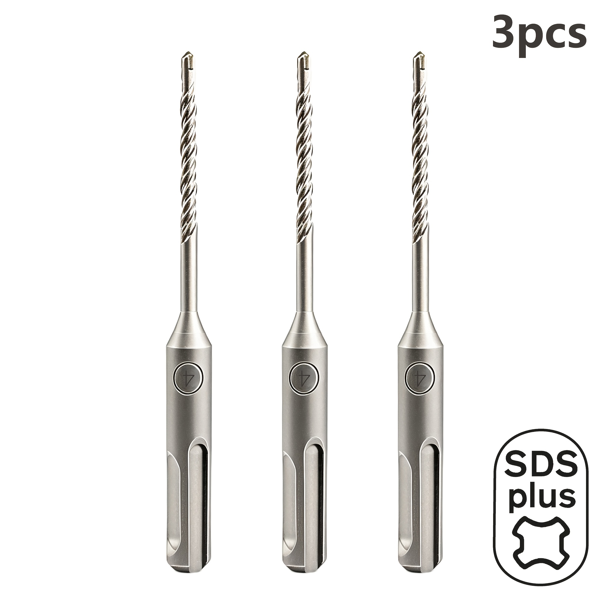 3pcs 4mm Tapered Drill Bits, Sds-plus Rotary Hammer Drill Bits, Suitable For Brick Walls, Cement Walls, Concrete
