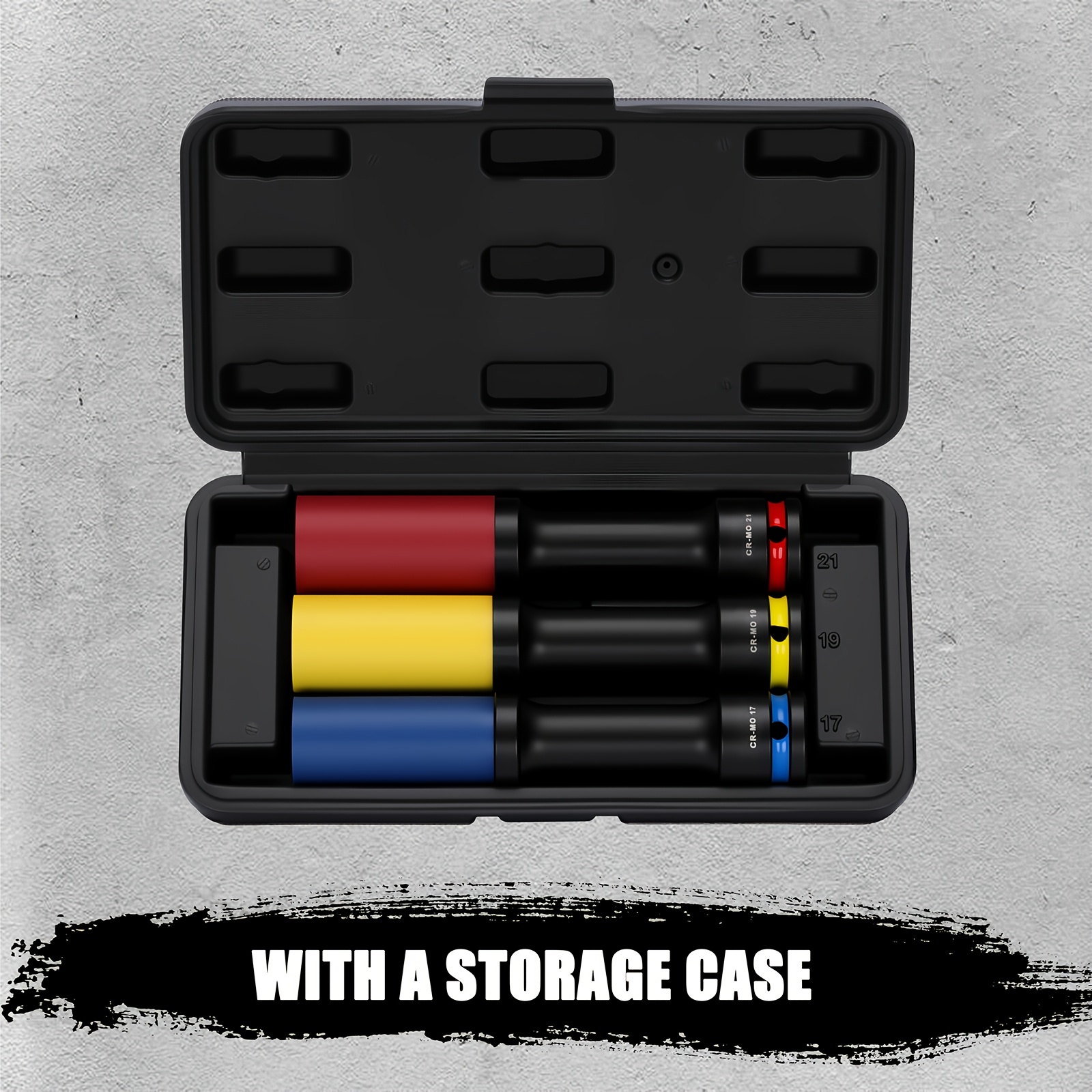 3pcs Thin Wall Lug Nut Socket Set, 1/2" Drive Impact Tools