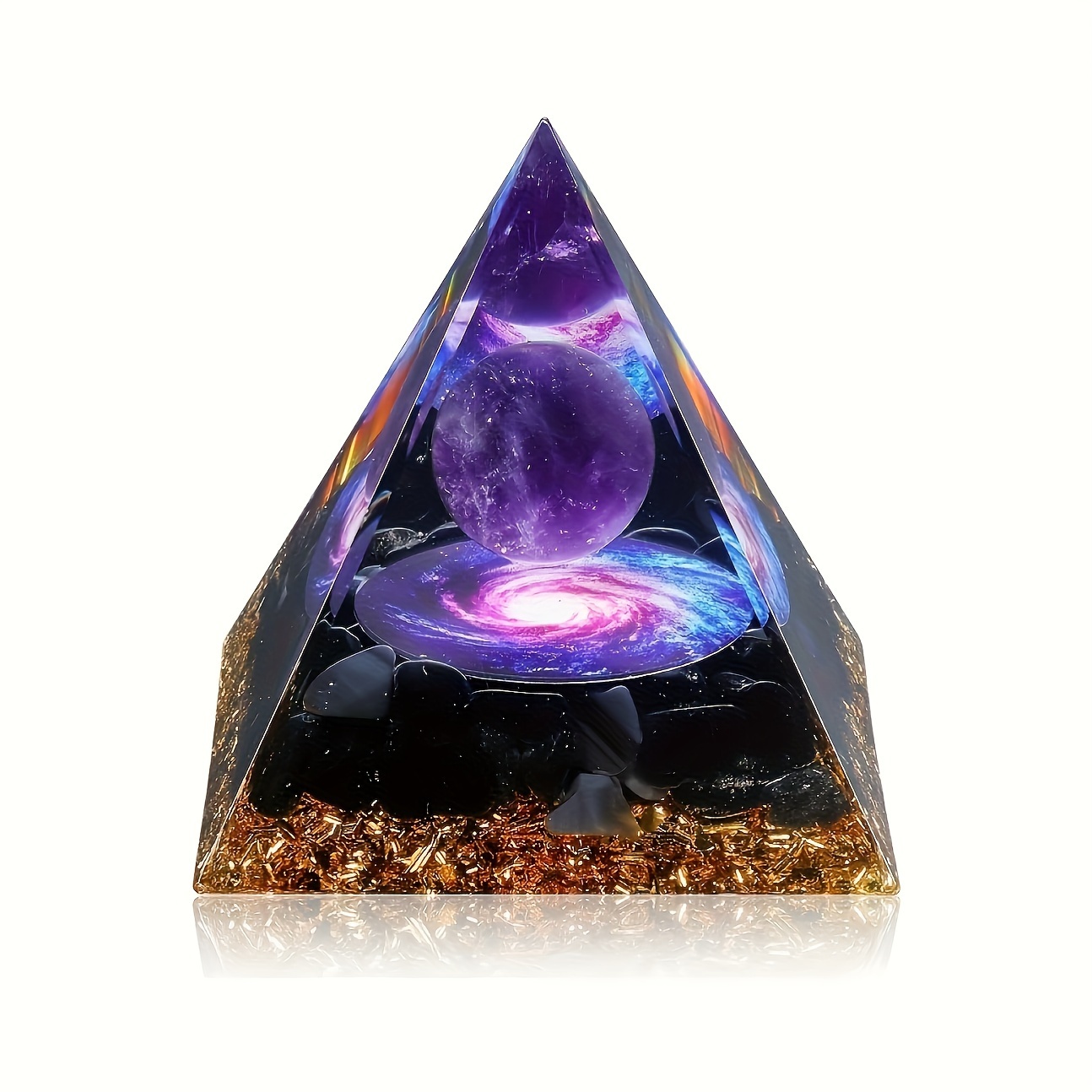 

Amethyst Crystal Pyramid With Base - Home Decor, Desk Accent, And Ideal Gift For Birthdays, Christmas & Holidays