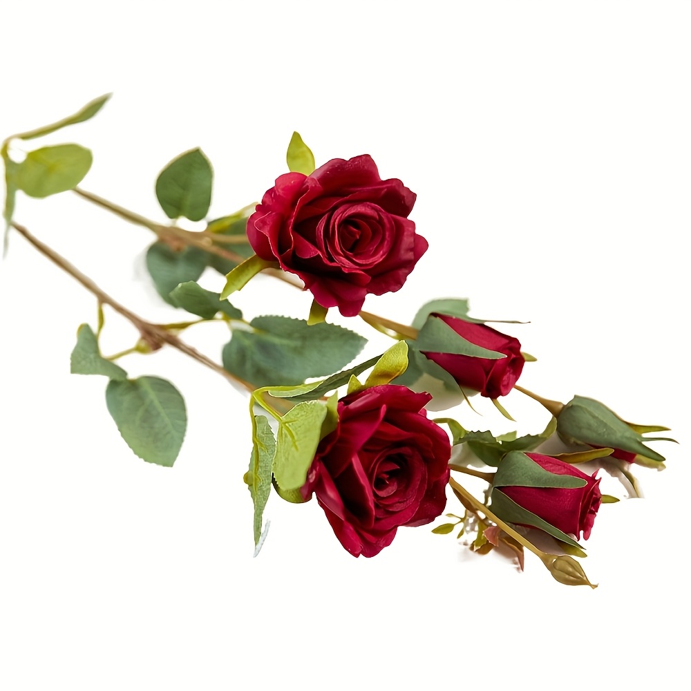 TEMU 1pc Lifelike Multicolor Artificial Rose Flower With Long Stem, Home Decor, Outdoor Garden House Decor, Living Room Decor, Photography Backdrop