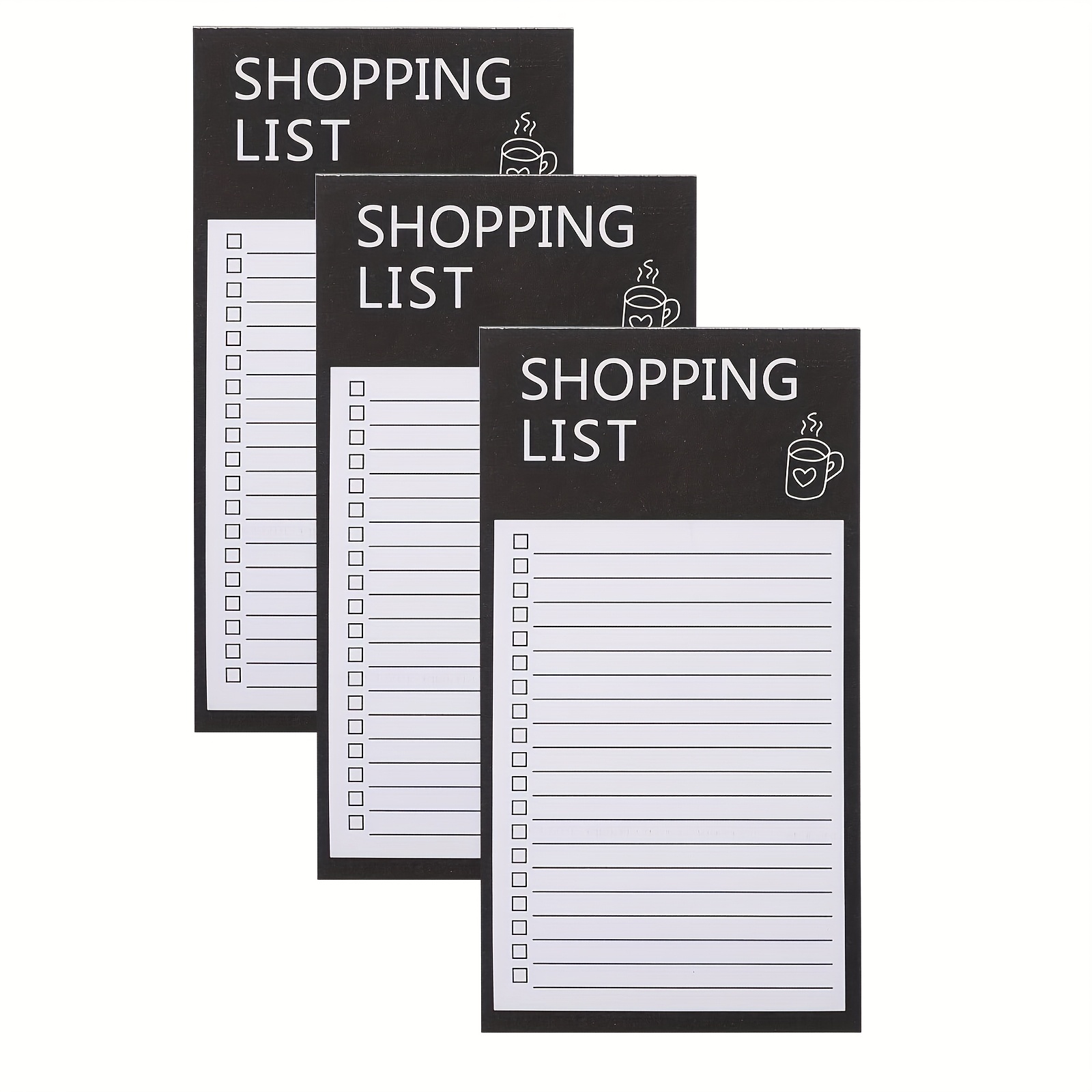 TEMU 3-pack Magnetic Notepads Suitable For Fridge Magnets, Magnetic Page Refrigerator Memo Pads With Magnets, Undated Horizontal Line Notebooks For